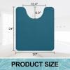 imageSmiry Memory Foam Toilet Rugs UShaped 24x20 Extra Soft Absorbent NonSlip Contour Bathroom Rugs Machine Washable Bath Mats for Toilet BlackPeacock Blue