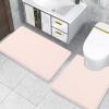 imageSmiry Memory Foam Toilet Rugs UShaped 24x20 Extra Soft Absorbent NonSlip Contour Bathroom Rugs Machine Washable Bath Mats for Toilet BlackPink