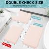 imageSmiry Memory Foam Toilet Rugs UShaped 24x20 Extra Soft Absorbent NonSlip Contour Bathroom Rugs Machine Washable Bath Mats for Toilet BlackPink