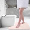 imageSmiry Memory Foam Toilet Rugs UShaped 24x20 Extra Soft Absorbent NonSlip Contour Bathroom Rugs Machine Washable Bath Mats for Toilet BlackPink