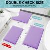 imageSmiry Memory Foam Toilet Rugs UShaped 24x20 Extra Soft Absorbent NonSlip Contour Bathroom Rugs Machine Washable Bath Mats for Toilet BlackPurple