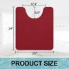 imageSmiry Memory Foam Toilet Rugs UShaped 24x20 Extra Soft Absorbent NonSlip Contour Bathroom Rugs Machine Washable Bath Mats for Toilet BlackRed