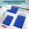 imageSmiry Memory Foam Toilet Rugs UShaped 24x20 Extra Soft Absorbent NonSlip Contour Bathroom Rugs Machine Washable Bath Mats for Toilet BlackRoyal Blue