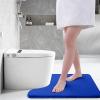 imageSmiry Memory Foam Toilet Rugs UShaped 24x20 Extra Soft Absorbent NonSlip Contour Bathroom Rugs Machine Washable Bath Mats for Toilet BlackRoyal Blue