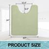 imageSmiry Memory Foam Toilet Rugs UShaped 24x20 Extra Soft Absorbent NonSlip Contour Bathroom Rugs Machine Washable Bath Mats for Toilet BlackSage Green