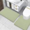 imageSmiry Memory Foam Toilet Rugs UShaped 24x20 Extra Soft Absorbent NonSlip Contour Bathroom Rugs Machine Washable Bath Mats for Toilet BlackSage Green