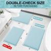 imageSmiry Memory Foam Toilet Rugs UShaped 24x20 Extra Soft Absorbent NonSlip Contour Bathroom Rugs Machine Washable Bath Mats for Toilet BlackSky Blue
