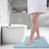 imageSmiry Memory Foam Toilet Rugs UShaped 24x20 Extra Soft Absorbent NonSlip Contour Bathroom Rugs Machine Washable Bath Mats for Toilet BlackSky Blue