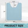 imageSmiry Memory Foam Toilet Rugs UShaped 24x20 Extra Soft Absorbent NonSlip Contour Bathroom Rugs Machine Washable Bath Mats for Toilet BlackSky Blue