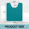 imageSmiry Memory Foam Toilet Rugs UShaped 24x20 Extra Soft Absorbent NonSlip Contour Bathroom Rugs Machine Washable Bath Mats for Toilet BlackTeal