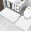 imageSmiry Memory Foam Toilet Rugs UShaped 24x20 Extra Soft Absorbent NonSlip Contour Bathroom Rugs Machine Washable Bath Mats for Toilet BlackWhite