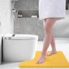 imageSmiry Memory Foam Toilet Rugs UShaped 24x20 Extra Soft Absorbent NonSlip Contour Bathroom Rugs Machine Washable Bath Mats for Toilet BlackYellow