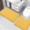 imageSmiry Memory Foam Toilet Rugs UShaped 24x20 Extra Soft Absorbent NonSlip Contour Bathroom Rugs Machine Washable Bath Mats for Toilet BlackYellow