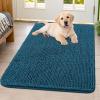 imageSmiry Dog Door Mat for Muddy Paws 30x20 Absorbs Moisture and Dirt Doormat NonSlip Washable Quick Dry Chenille Front Door Mat Indoor Entrance Entryway Carpet for Inside Floor Navy BlueAtlantic Blue
