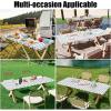 imageSmiry 2 Pack Rectangle Table Cloth 6 Foot Waterproof Elastic Fitted Tablecloths Windproof Washable Polyester Table Cover for Picnic Camping Outdoor Black 30quotx72quotWhite