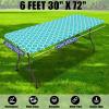 imageSmiry 2 Pack Rectangle Table Cloth 6 Foot Waterproof Elastic Fitted Tablecloths Windproof Washable Polyester Table Cover for Picnic Camping Outdoor Black 30quotx72quotAqua