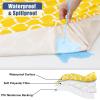 imageSmiry 2 Pack Rectangle Table Cloth 6 Foot Waterproof Elastic Fitted Tablecloths Windproof Washable Polyester Table Cover for Picnic Camping Outdoor Black 30quotx72quotYellow
