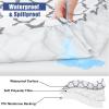 imageSmiry 2 Pack Rectangle Table Cloth 6 Foot Waterproof Elastic Fitted Tablecloths Windproof Washable Polyester Table Cover for Picnic Camping Outdoor Black 30quotx72quotWhite