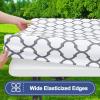 imageSmiry 2 Pack Rectangle Table Cloth 6 Foot Waterproof Elastic Fitted Tablecloths Windproof Washable Polyester Table Cover for Picnic Camping Outdoor Black 30quotx72quotWhite