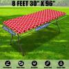 imageSmiry 2 Pack Rectangle Table Cloth 6 Foot Waterproof Elastic Fitted Tablecloths Windproof Washable Polyester Table Cover for Picnic Camping Outdoor Black 30quotx72quotRed