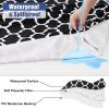 imageSmiry 2 Pack Rectangle Table Cloth 6 Foot Waterproof Elastic Fitted Tablecloths Windproof Washable Polyester Table Cover for Picnic Camping Outdoor Black 30quotx72quotBlack