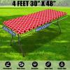 imageSmiry 2 Pack Rectangle Table Cloth 6 Foot Waterproof Elastic Fitted Tablecloths Windproof Washable Polyester Table Cover for Picnic Camping Outdoor Black 30quotx72quotRed