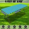 imageSmiry 2 Pack Rectangle Table Cloth 6 Foot Waterproof Elastic Fitted Tablecloths Windproof Washable Polyester Table Cover for Picnic Camping Outdoor Black 30quotx72quotTeal