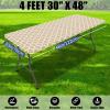 imageSmiry 2 Pack Rectangle Table Cloth 6 Foot Waterproof Elastic Fitted Tablecloths Windproof Washable Polyester Table Cover for Picnic Camping Outdoor Black 30quotx72quotKhaki