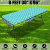 imageSmiry 2 Pack Rectangle Table Cloth 6 Foot Waterproof Elastic Fitted Tablecloths Windproof Washable Polyester Table Cover for Picnic Camping Outdoor Black 30quotx72quotAqua