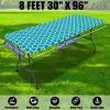 imageSmiry 2 Pack Rectangle Table Cloth 6 Foot Waterproof Elastic Fitted Tablecloths Windproof Washable Polyester Table Cover for Picnic Camping Outdoor Black 30quotx72quotTeal