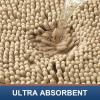 imageSmiry Bathroom Rugs Set 2 Piece Soft Absorbent Chenille Bath Mat and UShaped Toilet Rug Set Non Slip Shaggy Bath Carpet for Tub Shower and Floor 24x1624x20 BlackBeige