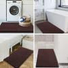 imageSmiry Bathroom Rugs Set 2 Piece Soft Absorbent Chenille Bath Mat and UShaped Toilet Rug Set Non Slip Shaggy Bath Carpet for Tub Shower and Floor 24x1624x20 BlackBrown
