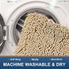 imageSmiry Bathroom Rugs Set 2 Piece Soft Absorbent Chenille Bath Mat and UShaped Toilet Rug Set Non Slip Shaggy Bath Carpet for Tub Shower and Floor 24x1624x20 BlackBeige