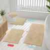 imageSmiry Bathroom Rugs Sets 2 Piece Soft Absorbent Chenille Machine Washable Non Slip Shaggy Bath Rug Set for Tub Shower and Floor 30x2024x16 BeigeBeige