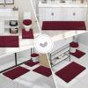 imageSmiry Bathroom Rugs Sets 2 Piece Soft Absorbent Chenille Machine Washable Non Slip Shaggy Bath Rug Set for Tub Shower and Floor 30x2024x16 BeigeBurgundy