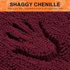 imageSmiry Bathroom Rugs Sets 2 Piece Soft Absorbent Chenille Machine Washable Non Slip Shaggy Bath Rug Set for Tub Shower and Floor 30x2024x16 BeigeBurgundy