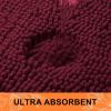 imageSmiry Bathroom Rugs Sets 2 Piece Soft Absorbent Chenille Machine Washable Non Slip Shaggy Bath Rug Set for Tub Shower and Floor 30x2024x16 BeigeBurgundy