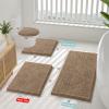 imageSmiry Bathroom Rugs Sets 2 Piece Soft Absorbent Chenille Machine Washable Non Slip Shaggy Bath Rug Set for Tub Shower and Floor 30x2024x16 BeigeCamel