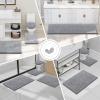 imageSmiry Bathroom Rugs Sets 2 Piece Soft Absorbent Chenille Machine Washable Non Slip Shaggy Bath Rug Set for Tub Shower and Floor 30x2024x16 BeigeDark Grey