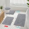 imageSmiry Bathroom Rugs Sets 2 Piece Soft Absorbent Chenille Machine Washable Non Slip Shaggy Bath Rug Set for Tub Shower and Floor 30x2024x16 BeigeDark Grey
