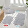 imageSmiry Bathroom Rugs Sets 2 Piece Soft Absorbent Chenille Machine Washable Non Slip Shaggy Bath Rug Set for Tub Shower and Floor 30x2024x16 BeigeGrey