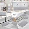 imageSmiry Bathroom Rugs Sets 2 Piece Soft Absorbent Chenille Machine Washable Non Slip Shaggy Bath Rug Set for Tub Shower and Floor 30x2024x16 BeigeGrey