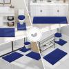 imageSmiry Bathroom Rugs Sets 2 Piece Soft Absorbent Chenille Machine Washable Non Slip Shaggy Bath Rug Set for Tub Shower and Floor 30x2024x16 BeigeRoyal Blue