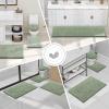 imageSmiry Bathroom Rugs Sets 2 Piece Soft Absorbent Chenille Machine Washable Non Slip Shaggy Bath Rug Set for Tub Shower and Floor 30x2024x16 BeigeSage Green