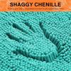 imageSmiry Bathroom Rugs Sets 2 Piece Soft Absorbent Chenille Machine Washable Non Slip Shaggy Bath Rug Set for Tub Shower and Floor 30x2024x16 BeigeTurquoise