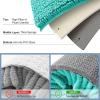 imageSmiry Bathroom Rugs Sets 2 Piece Soft Absorbent Chenille Machine Washable Non Slip Shaggy Bath Rug Set for Tub Shower and Floor 30x2024x16 BeigeTurquoise