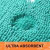 imageSmiry Bathroom Rugs Sets 2 Piece Soft Absorbent Chenille Machine Washable Non Slip Shaggy Bath Rug Set for Tub Shower and Floor 30x2024x16 BeigeTurquoise