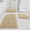 imageSmiry Bathroom Rugs and Mats Set 2 Piece U Shaped Chenille Bath Mat and UShaped Toilet Rug Set Non Slip Absorbent Shaggy Bath Rug for Tub Shower and Bath Room 30quot x 20quot24quot x 20quot WhiteBeige