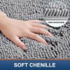 imageSmiry Bathroom Rugs and Mats Set 2 Piece U Shaped Chenille Bath Mat and UShaped Toilet Rug Set Non Slip Absorbent Shaggy Bath Rug for Tub Shower and Bath Room 30quot x 20quot24quot x 20quot WhiteGrey