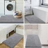 imageSmiry Bathroom Rugs and Mats Set 2 Piece U Shaped Chenille Bath Mat and UShaped Toilet Rug Set Non Slip Absorbent Shaggy Bath Rug for Tub Shower and Bath Room 30quot x 20quot24quot x 20quot WhiteGrey